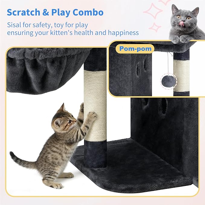 Heybly Cat Tree, 25.6-inch Cat Tower - Image 7