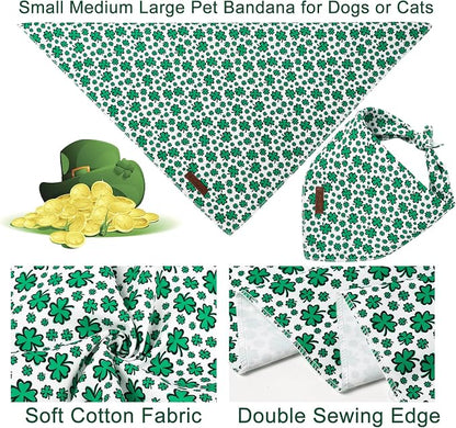 St. Patrick's Dog Bandana, UP URARA PUP Shamrock Triangle Bid Scarf - Image 3