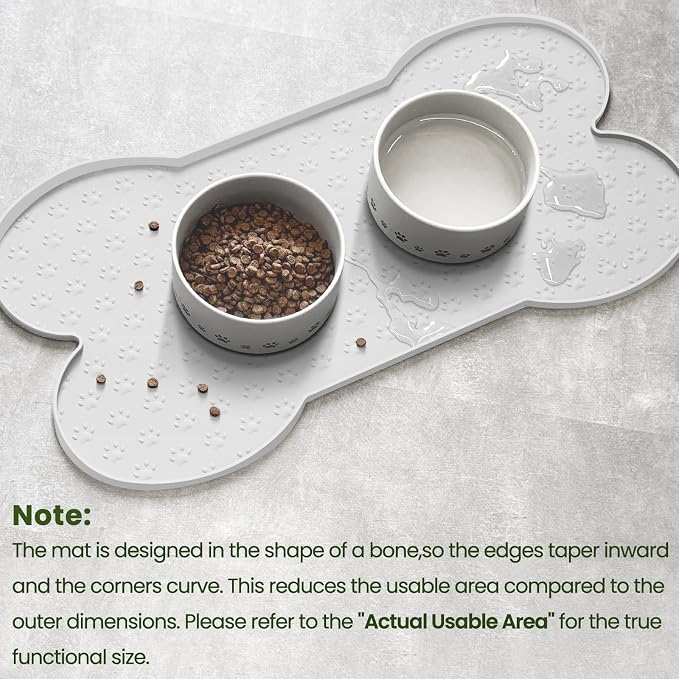 Dog Food Mat Anti-Slip Silicone Dog Bowl Mat Thicker Pet Placemat Waterproof - Image 3