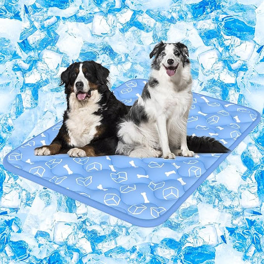 Rywell Dog Cooling Mat 2.0, Ocean Blue, Long-Lasting Cool by Rywell