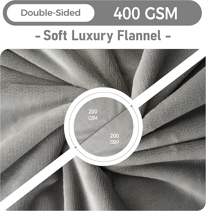 Waterproof Dog Blankets Light Grey, Soft Fluffy Sofa Car Bed Protector - Image 4