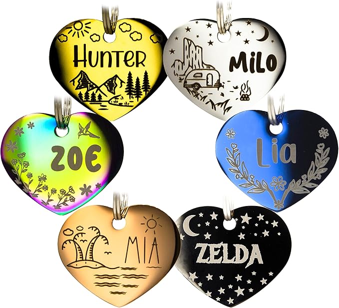 Personalized Dog Tag with 5 Lines of Custom Deep Engraved Durable Stainless by PetANTastic