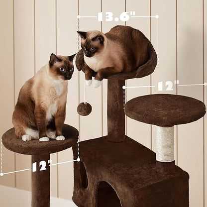 Yaheetech 54in Cat Tree Tower Condo Cat Furniture w/Scratching Post - Image 5