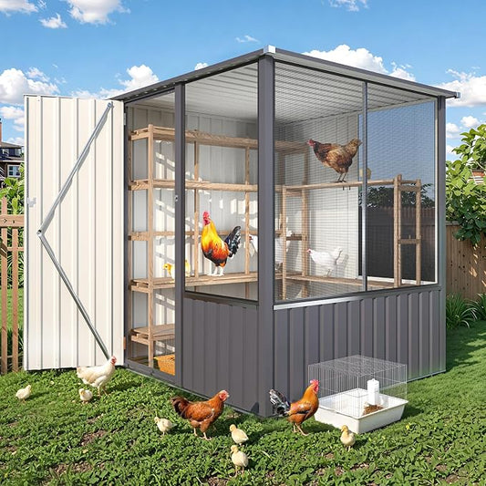 AECOJOY 5 x 5 FT Outdoor Large Bird Cage, Parrot Cage - Image 2
