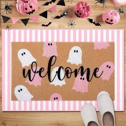 Tinideya 2 Pcs Door Mat Welcome Non Slip Coir Mats Floor Layering Doormats by Tinideya