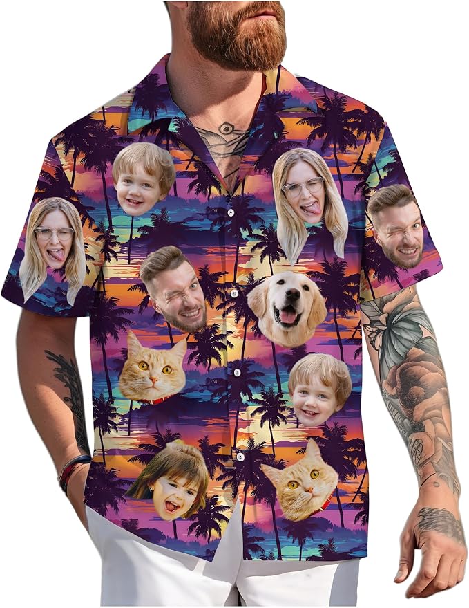 Custom Hawaiian Shirt with Face Photo Picture by GLOXO