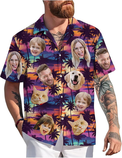 Custom Hawaiian Shirt with Face Photo Picture by GLOXO