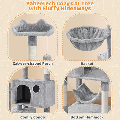 Yaheetech 64.5in Extra Large Multi-Level Cat Tree Kittens Play House Condo - Image 8