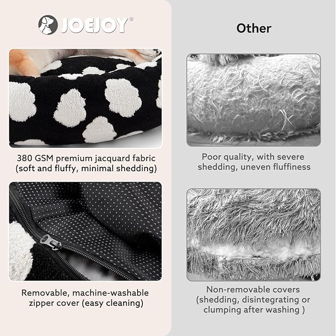 JOEJOY Donut Calming Small Dog Bed, Round Cat Beds - Image 3