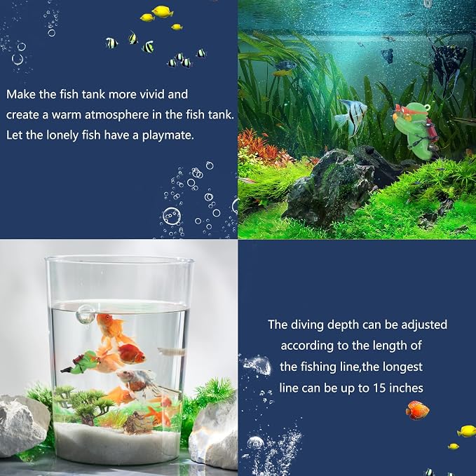 onesimcr Floating Fish Tank Decorations, Aquarium Decorations, Lovely Diver - Image 2