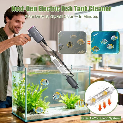 Cordless Aquarium Gravel Cleaner Vacuum: 6-in-1 Electric Fish Tank Cleaner - Image 3