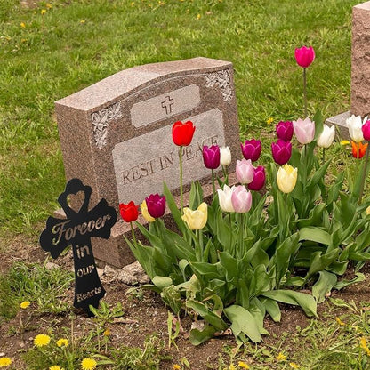 Grave Decorations for Cemetery: Forever in Our Hearts Metal Pet Grave Marker - Image 8
