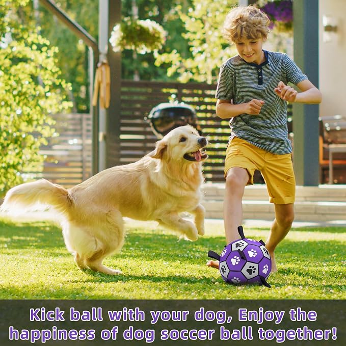 QDAN Dog Toys Soccer Ball with Straps - Image 2