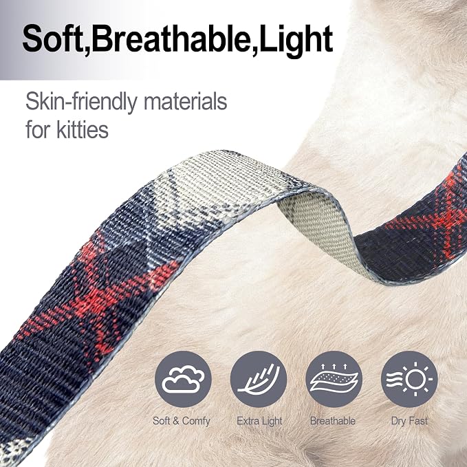 Cat Harness and Leash Set, 3-in-1 Escape Proof Adjustable, Comfortable Soft - Image 6