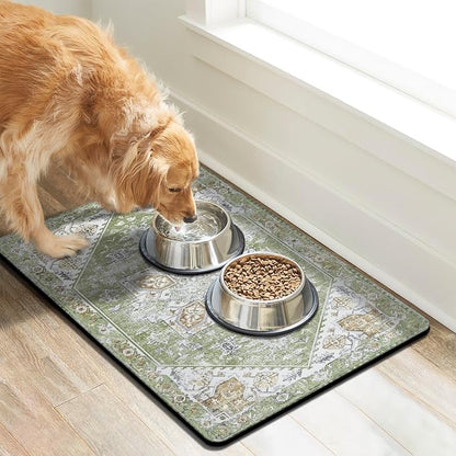 Dog Food Mats for Floors, Absorbent Dog Bowl Mat for Food and Water Dispenser - Image 2