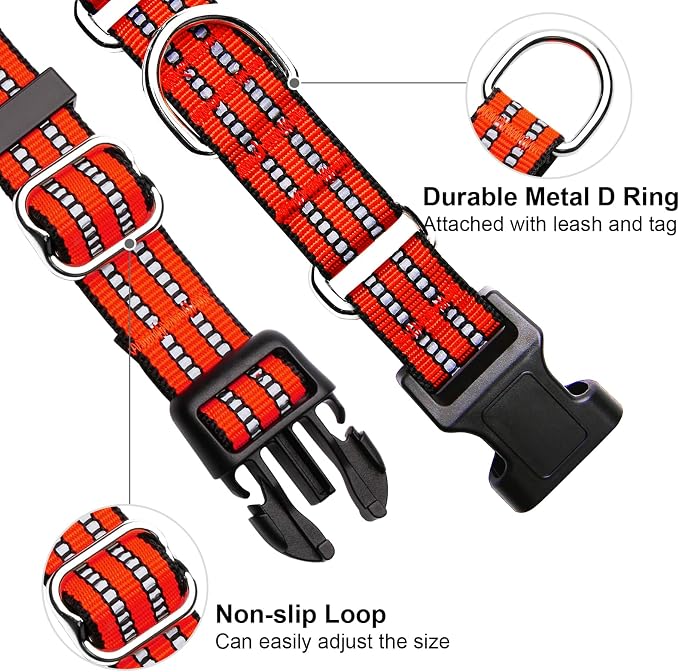 Martingale Dog Collar, Adjustable Nylon Reflective Collar - Image 3