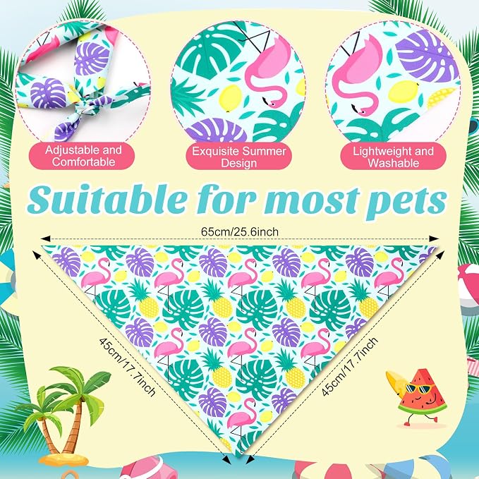 Weewooday 50 Pcs Hawaiian Dog Bandanas Bulk - Image 3