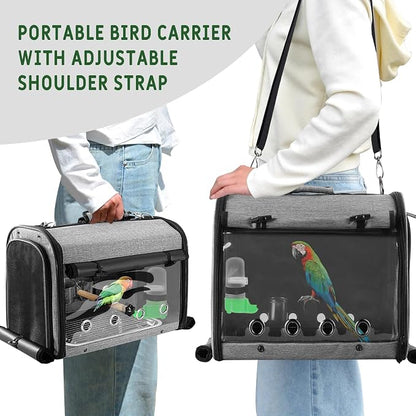 Sanmoncare Bird Carrier Bag Cockatiel Travel Cage - Image 3