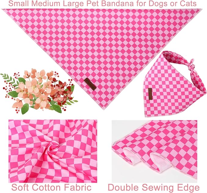 Summer Dog Bandana, UP URARA PUP Pink Bandana - Image 2