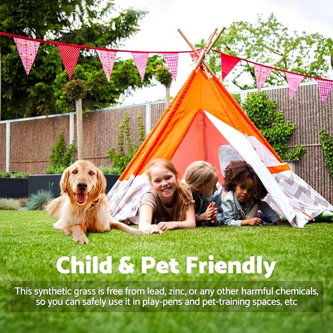 Artificial Grass Rug Outdoor Indoor 2FTX24FT Fake Grass Carpet Green Synthetic - Image 6