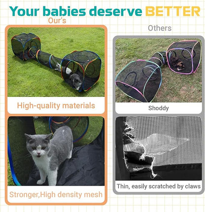 LUCKITTY Outdoor Rainbow Cat Enclosures Playground, Outside House - Image 5