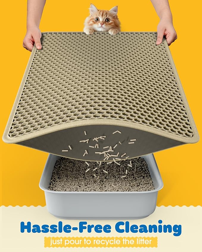Cat Litter Mat - 23.2'' x 14.6'' Small Litter Trapping Mat, Waterproof - Image 4