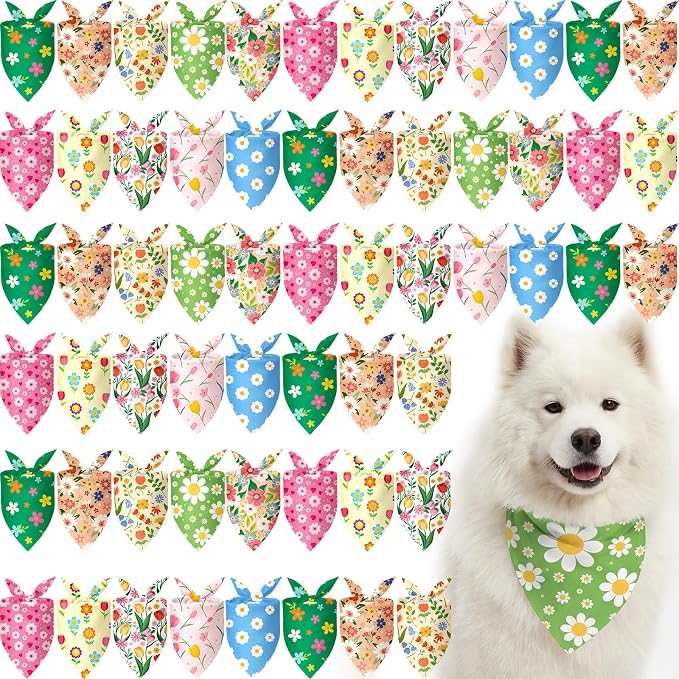 Weewooday 50 Pcs Dog Bandanas Bulk Dog Bandanas by Weewooday