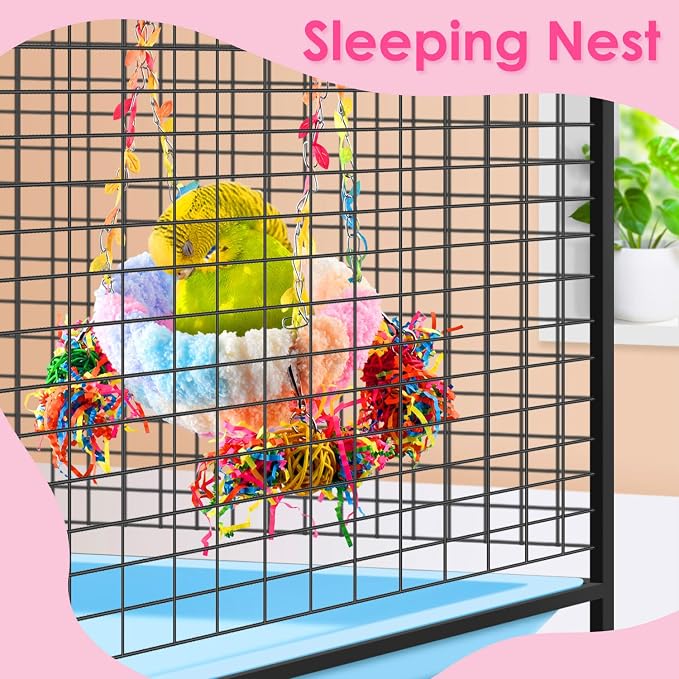KATUMO Budgies Nest, Conure Snuggle Bed Bird Swing Bed Parrotlet Breeding Nest - Image 5