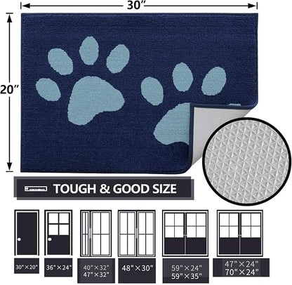 Buganda Dog Door Mat for Muddy Paws, Absorbent Dirt Trapper Washable Indoor - Image 2