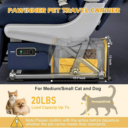 Pawinner Pet Carrier with Wheels, 17.7" x 13" x 13" Airline Approved Cat Carrier - Image 3