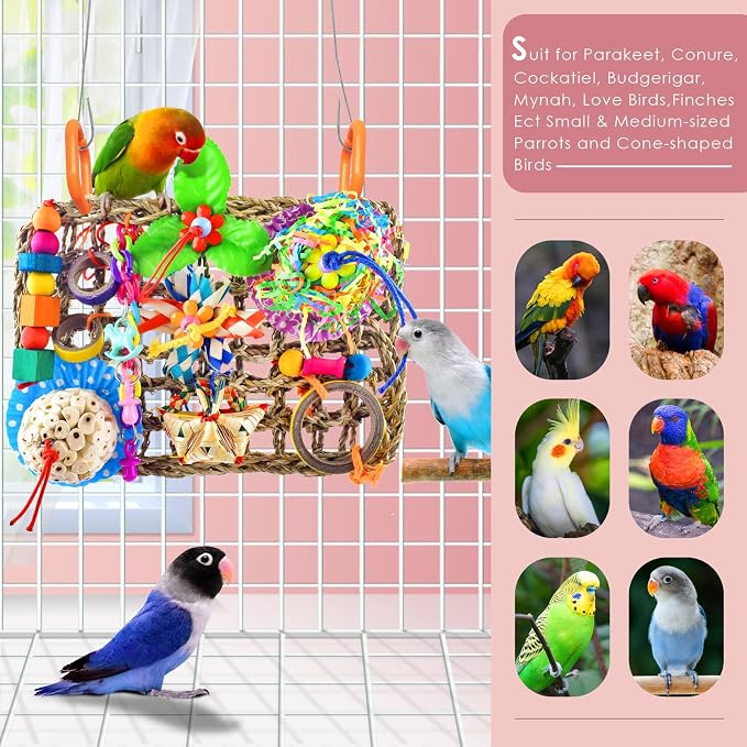 KATUMO Parrot Toys, Large-Sized Bird Shredder Wall Mat Parakeet Foraging - Image 6