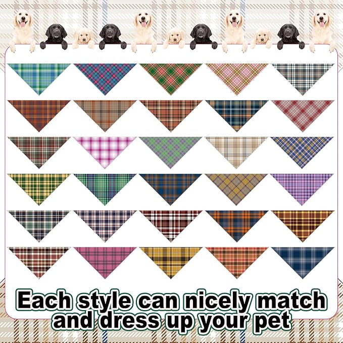 Aliceset 180 Pcs Dog Bandana Bulk Stripe Bandanas - Image 3