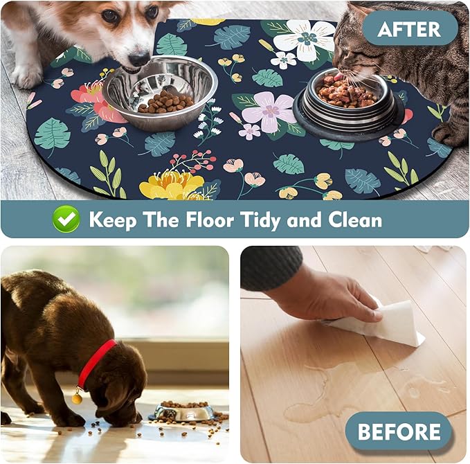 20''x12'' Absorbent Cat Feeding Mat, Pet Water Mats Protect Floor, No Stains - Image 5