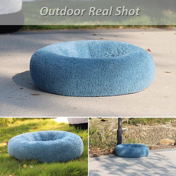 Calming Donut Dogs Beds for Small Dogs Washable, 28inch Plush Round Pet Bed for - Image 5