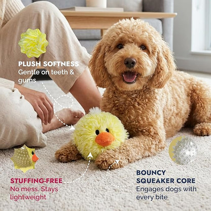 Pet Lou DOG'Z 4 Inch EZ Squeaky Chick Dog Plush Toy, Stuffing-Free Soft Plush - Image 2