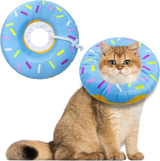 Cat Cone Collar Soft, Adjustable Cat Recovery Collars Kitten Cones to Stop by Seyezo