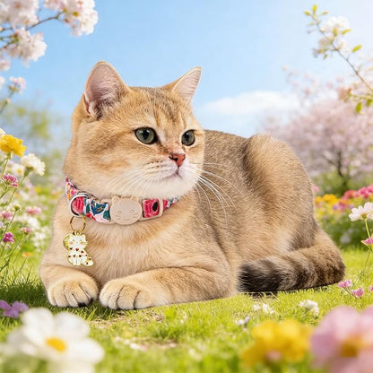 Spring Cat Collar-2 Pack Collars Strawberry and Flower Print Breakaway - Image 5