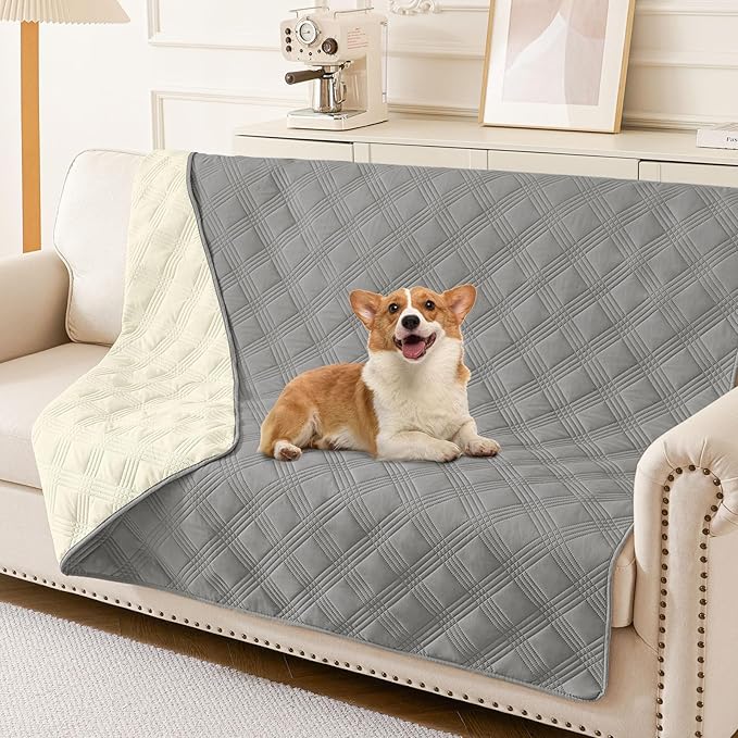 hyha Waterproof Dog Blanket, Reversible Pet Bed Blanket, Soft Sofa Couch Cover by hyha