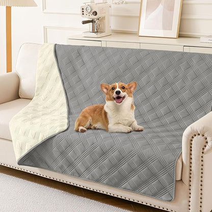 hyha Waterproof Dog Blanket, Reversible Pet Bed Blanket, Soft Sofa Couch Cover by hyha