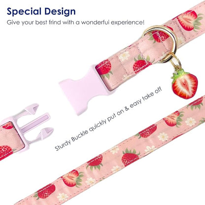 Cute Dog Collar Strawberry Pattern - Image 4