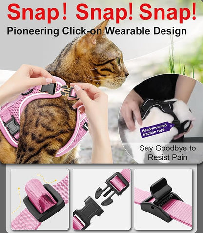 Cat Harness and Leash for Walking Escape Proof Soft Adjustable Cat Leash - Image 2