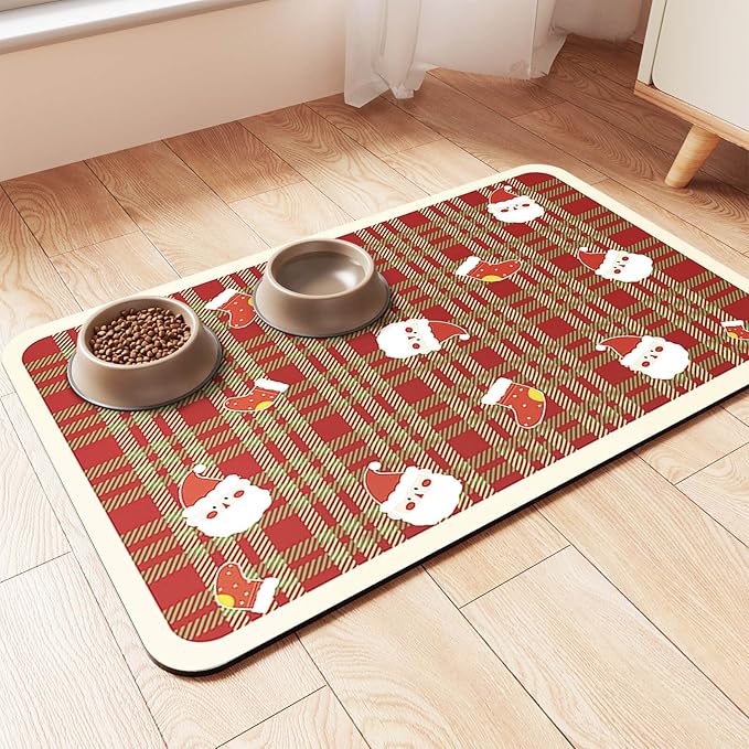 Pet Feeding Mat-Absorbent Pet Placemat by Incenseburner