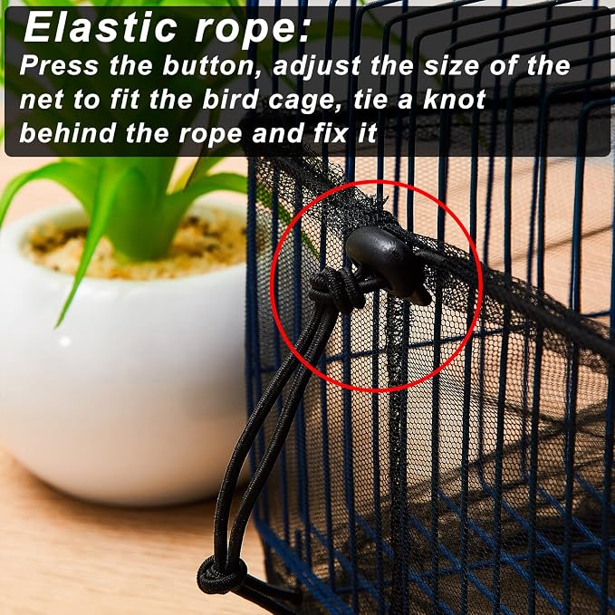 Shappy Large Bird Cage Seed Catcher, Bird Cage Cover Net Skirt Guard, - Image 4