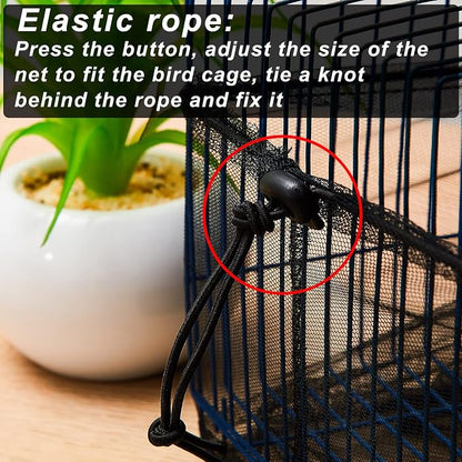 Shappy Large Bird Cage Seed Catcher, Bird Cage Cover Net Skirt Guard, - Image 4