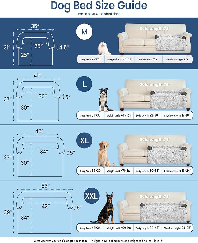 Calming Small Dog Bed for Couch, 35 x 31 inch Removable Couch Cover for Dogs - Image 5