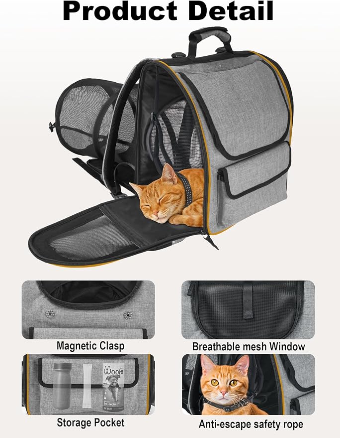 Expandable Cat Carriers for Cats and Small Dogs, Travel Bag - Image 2
