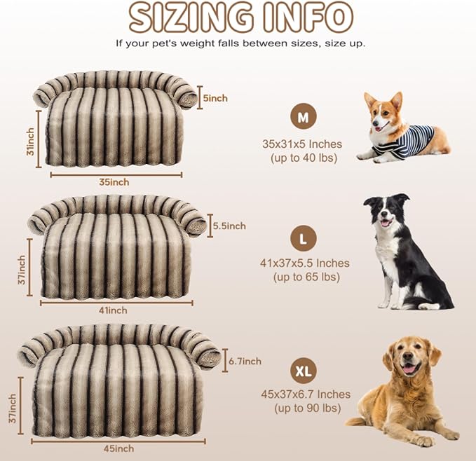 Large Dog Couch Bed, Fluffy Washable Couch Protector - Image 5