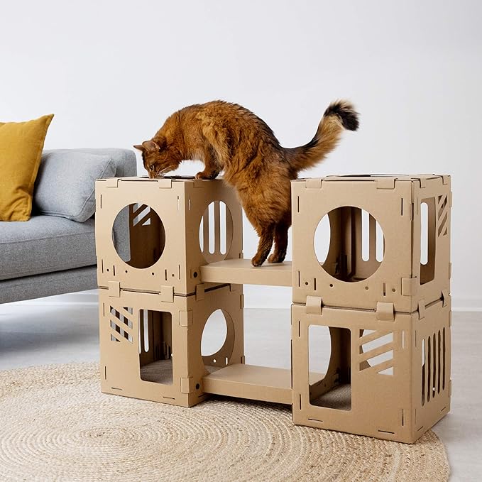 Navaris Modular Cardboard Cat House - Image 2
