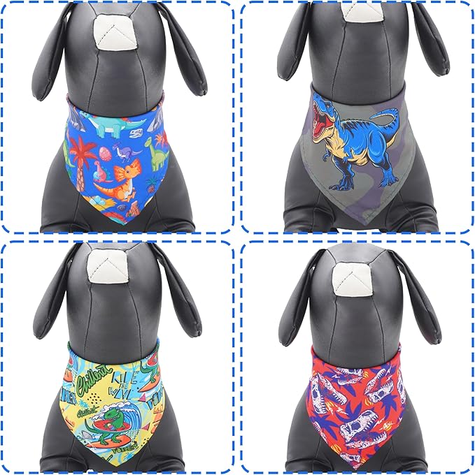 30 Pcs Dinosaurs Dog Bandanas for Small Dogs Stitch Dog Bandana Bulk Reversible - Image 4