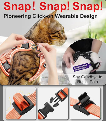 Cat Harness and Leash for Walking Escape Proof Soft Adjustable Cat Leash - Image 4